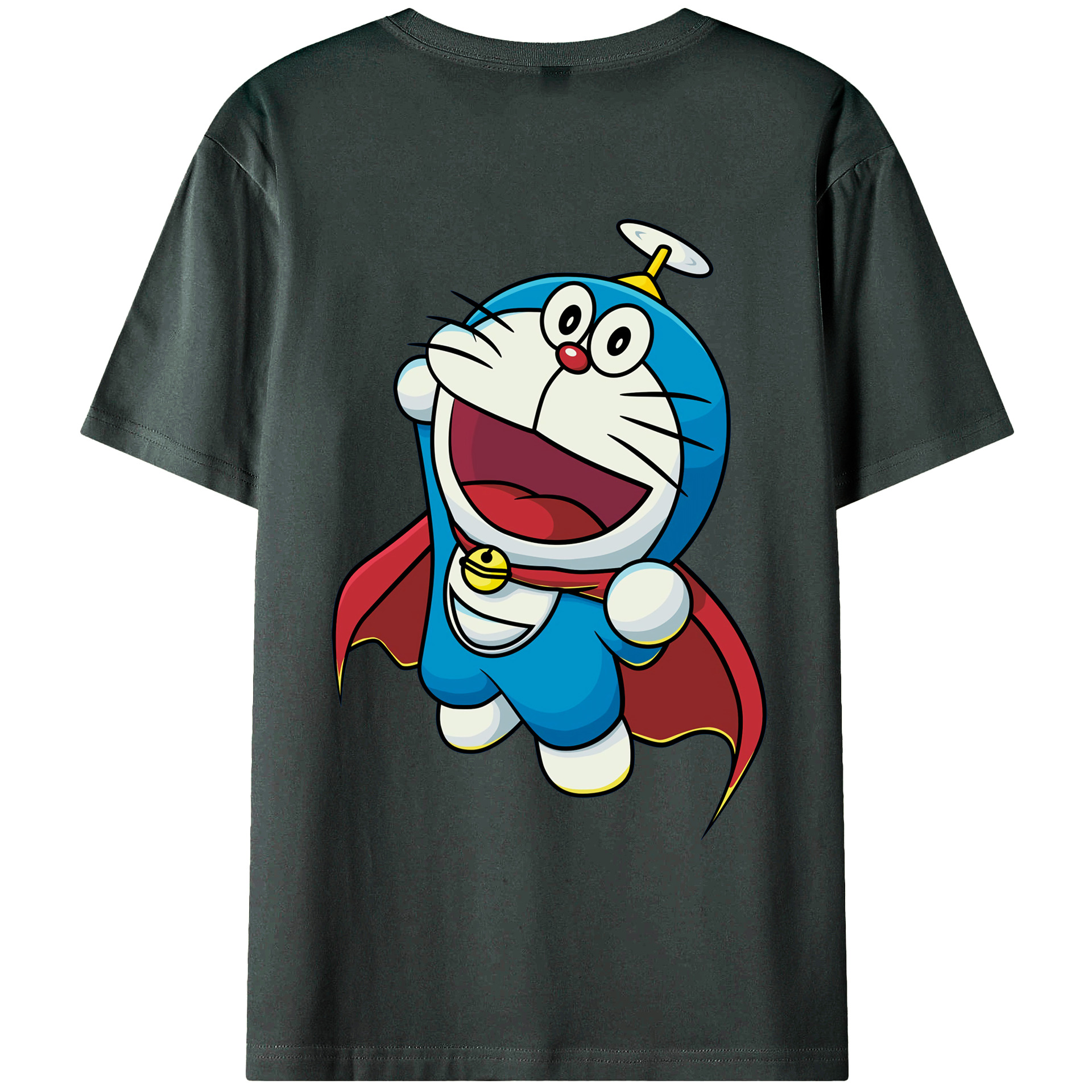 （画像用） ドラえもん Doraemon 綿100％ メンズ半袖Tシャツ（バックプリント） 通気性